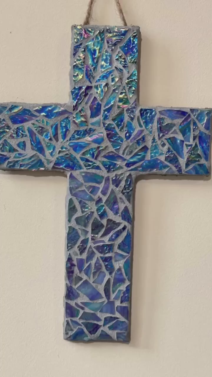 Blue mosaic cross
