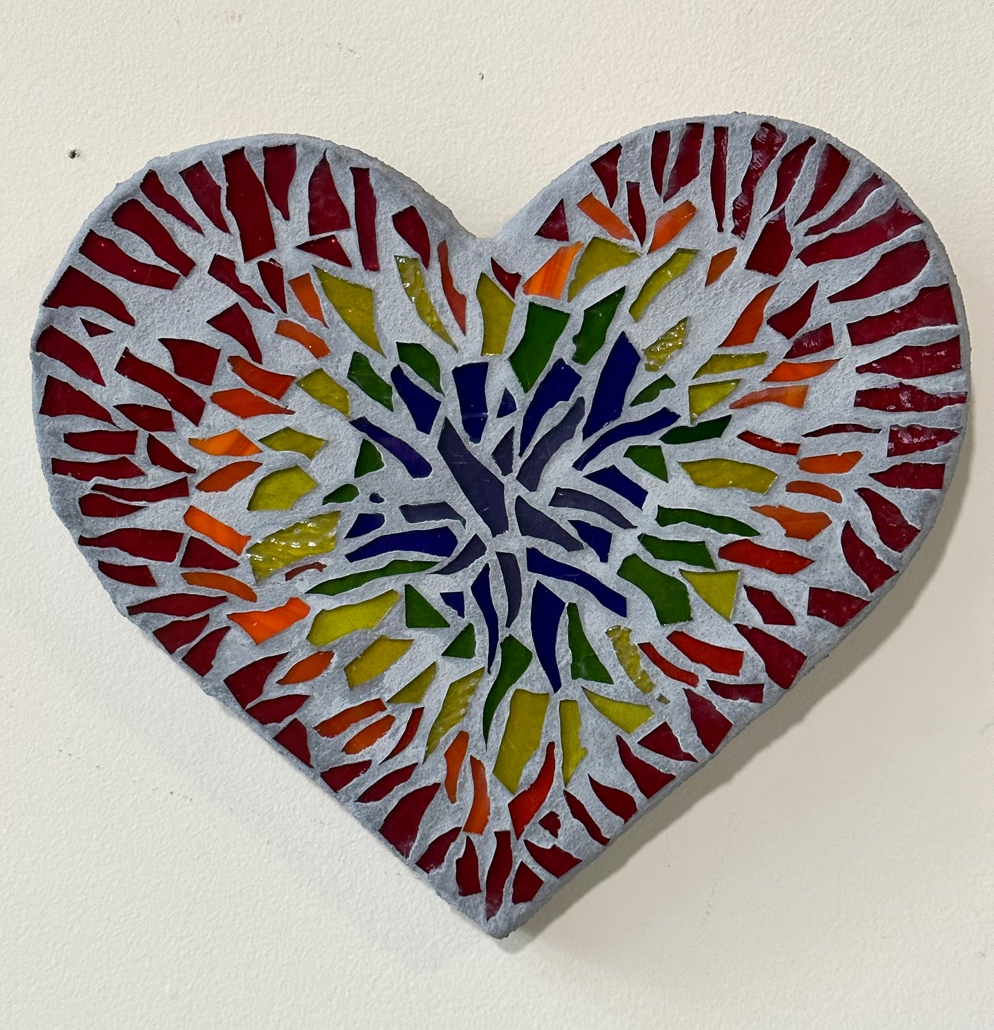 Rainbow mosaic heart