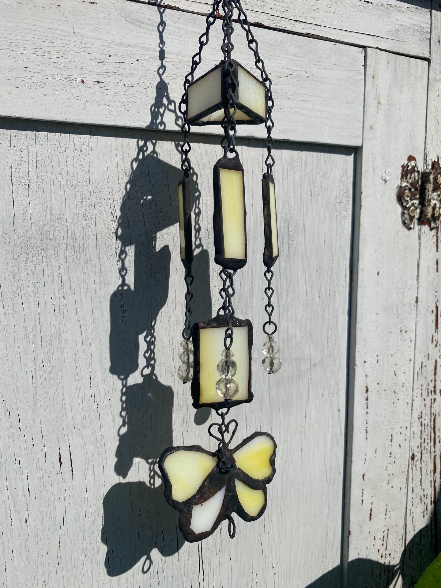 Yellow butterfly wind chime
