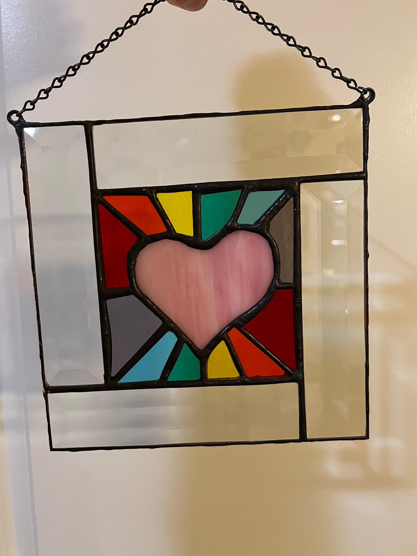 Pink heart rainbow panel