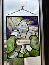 Load image into Gallery viewer, Fleur de lis ~ green and purple
